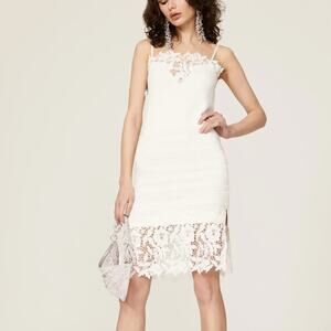 Thakoon White Lace Mini Slip Dress XS Knit Cocktail Coquette Party Designer $360